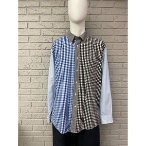 Tommy Hilfiger Men Multicolored Gingham Long Sleeve Button Down Shirt Size XL